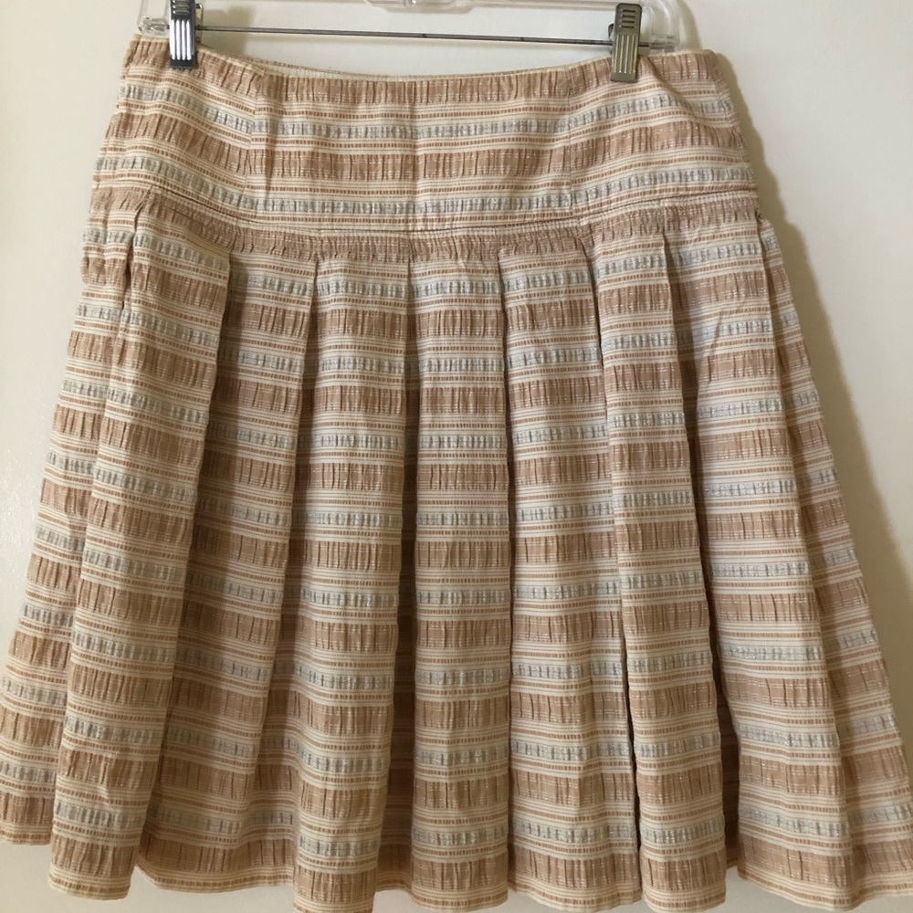 Club Monaco Metallic Pleated Skirt